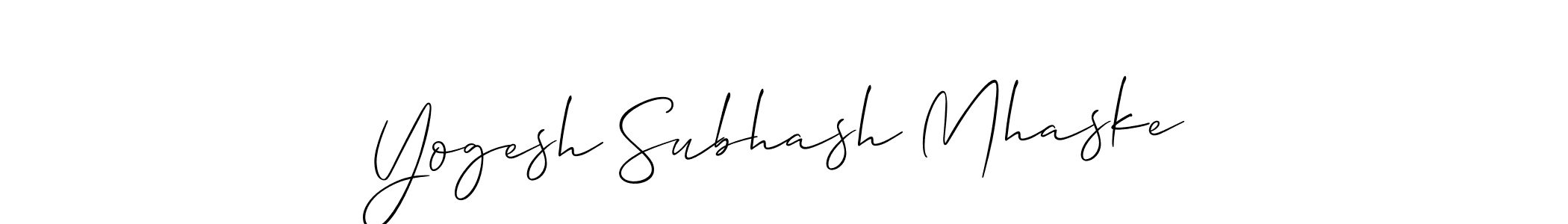 if you are searching for the best signature style for your name Yogesh Subhash Mhaske. so please give up your signature search. here we have designed multiple signature styles  using Allison_Script. Yogesh Subhash Mhaske signature style 2 images and pictures png