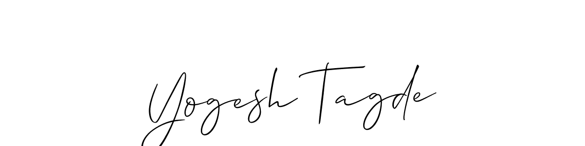 It looks lik you need a new signature style for name Yogesh Tagde. Design unique handwritten (Allison_Script) signature with our free signature maker in just a few clicks. Yogesh Tagde signature style 2 images and pictures png