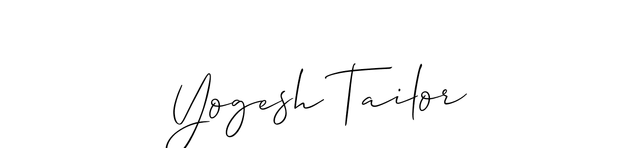The best way (Allison_Script) to make a short signature is to pick only two or three words in your name. The name Yogesh Tailor include a total of six letters. For converting this name. Yogesh Tailor signature style 2 images and pictures png