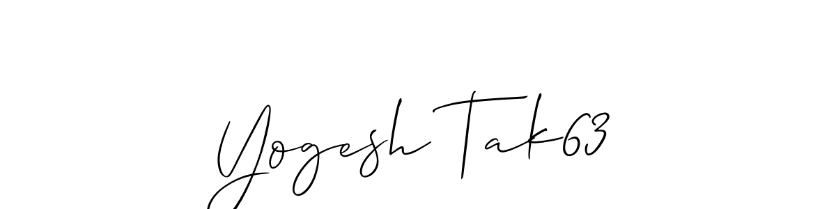 Create a beautiful signature design for name Yogesh Tak63. With this signature (Allison_Script) fonts, you can make a handwritten signature for free. Yogesh Tak63 signature style 2 images and pictures png