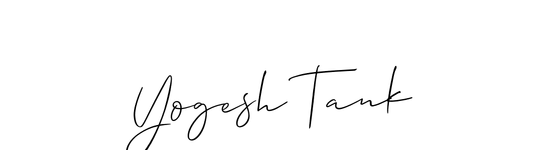 Make a beautiful signature design for name Yogesh Tank. With this signature (Allison_Script) style, you can create a handwritten signature for free. Yogesh Tank signature style 2 images and pictures png