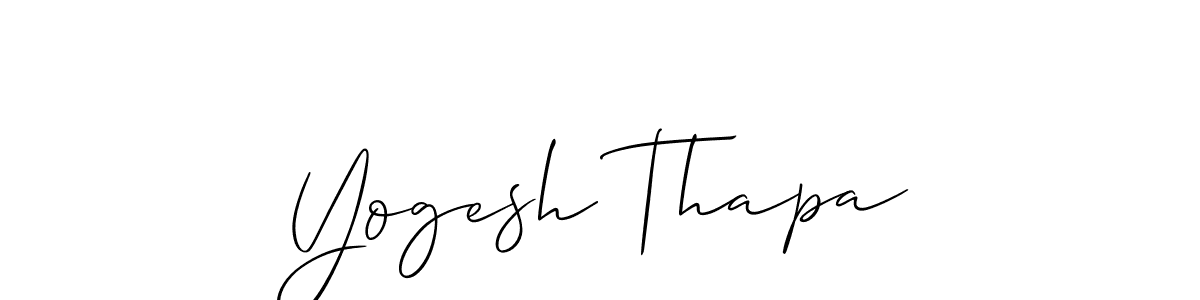 if you are searching for the best signature style for your name Yogesh Thapa. so please give up your signature search. here we have designed multiple signature styles  using Allison_Script. Yogesh Thapa signature style 2 images and pictures png
