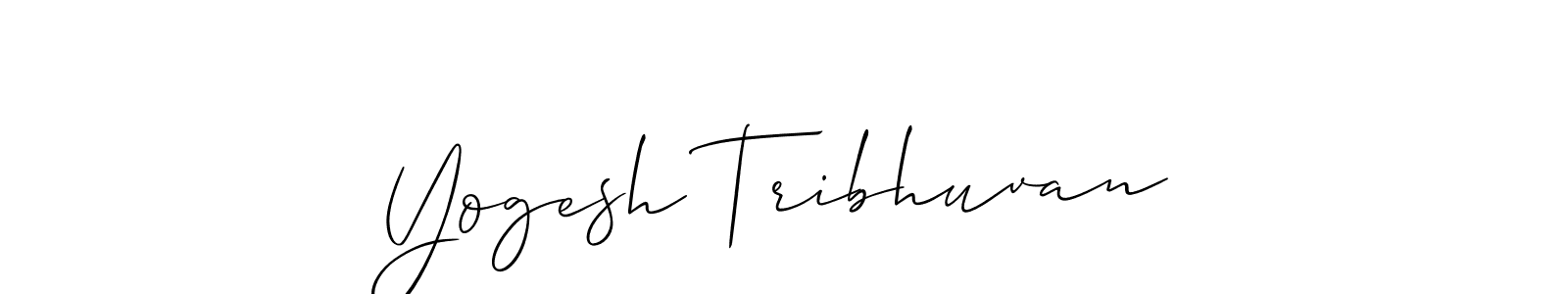 if you are searching for the best signature style for your name Yogesh Tribhuvan. so please give up your signature search. here we have designed multiple signature styles  using Allison_Script. Yogesh Tribhuvan signature style 2 images and pictures png
