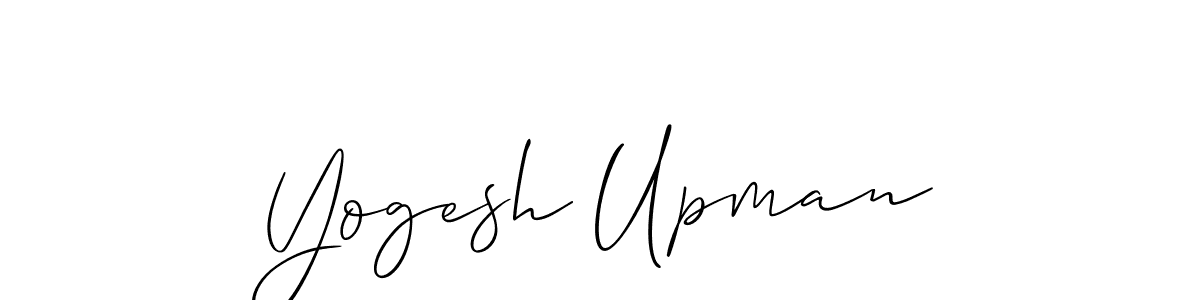 Make a beautiful signature design for name Yogesh Upman. With this signature (Allison_Script) style, you can create a handwritten signature for free. Yogesh Upman signature style 2 images and pictures png