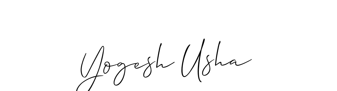 Use a signature maker to create a handwritten signature online. With this signature software, you can design (Allison_Script) your own signature for name Yogesh Usha. Yogesh Usha signature style 2 images and pictures png