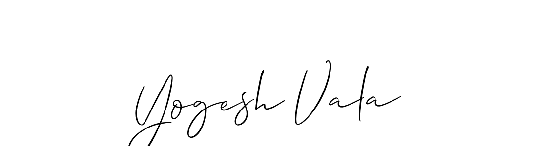 Make a beautiful signature design for name Yogesh Vala. With this signature (Allison_Script) style, you can create a handwritten signature for free. Yogesh Vala signature style 2 images and pictures png