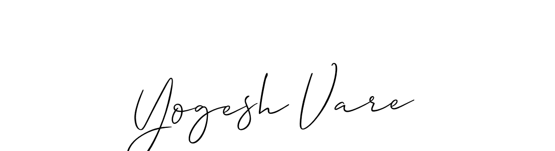 It looks lik you need a new signature style for name Yogesh Vare. Design unique handwritten (Allison_Script) signature with our free signature maker in just a few clicks. Yogesh Vare signature style 2 images and pictures png