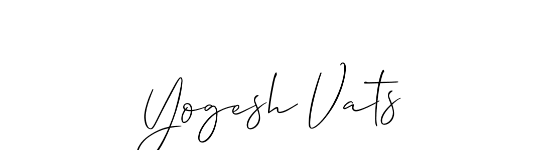 You should practise on your own different ways (Allison_Script) to write your name (Yogesh Vats) in signature. don't let someone else do it for you. Yogesh Vats signature style 2 images and pictures png