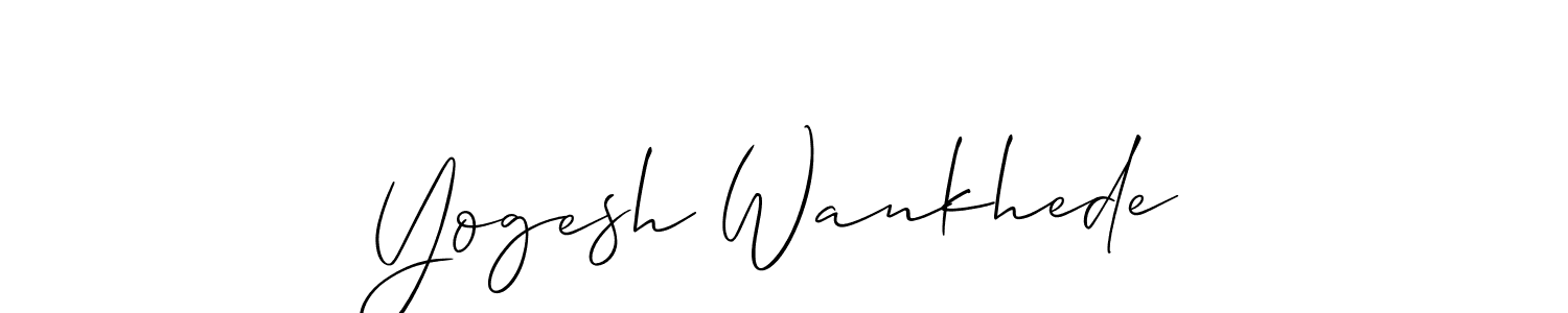 How to make Yogesh Wankhede name signature. Use Allison_Script style for creating short signs online. This is the latest handwritten sign. Yogesh Wankhede signature style 2 images and pictures png