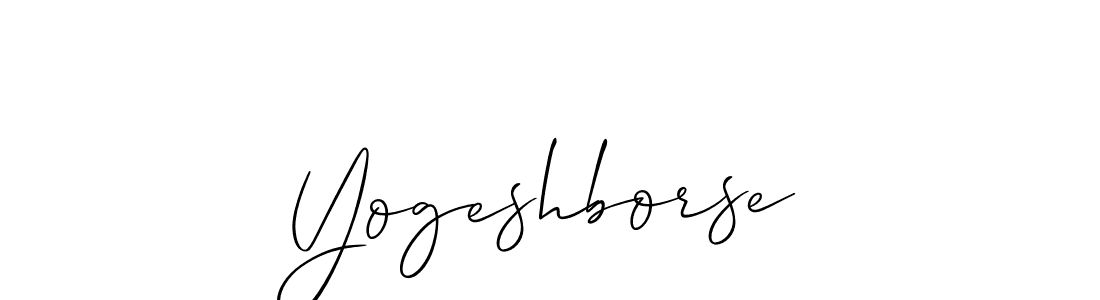 How to make Yogeshborse signature? Allison_Script is a professional autograph style. Create handwritten signature for Yogeshborse name. Yogeshborse signature style 2 images and pictures png