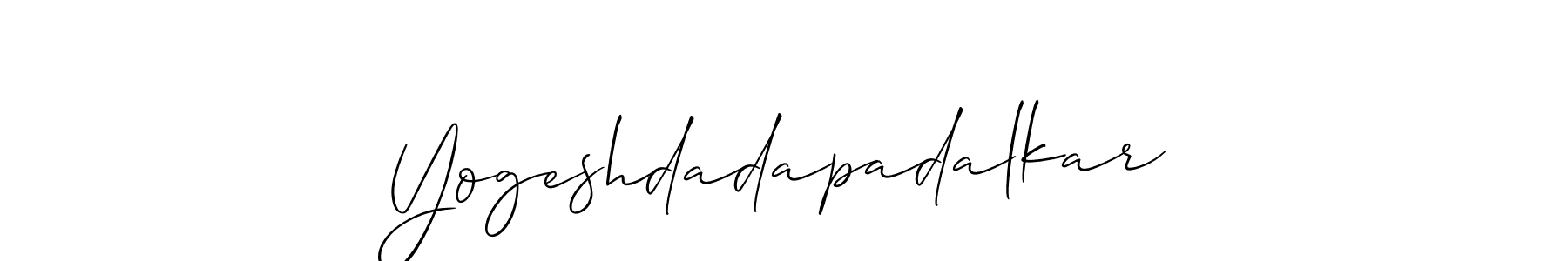 You should practise on your own different ways (Allison_Script) to write your name (Yogeshdadapadalkar) in signature. don't let someone else do it for you. Yogeshdadapadalkar signature style 2 images and pictures png