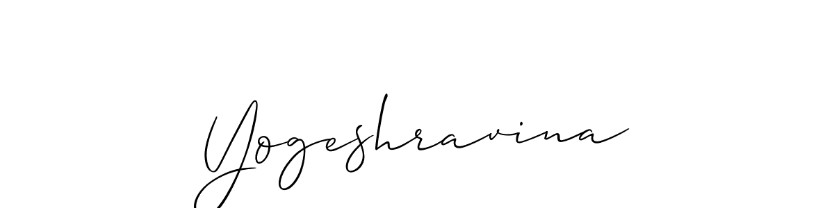 How to make Yogeshravina signature? Allison_Script is a professional autograph style. Create handwritten signature for Yogeshravina name. Yogeshravina signature style 2 images and pictures png