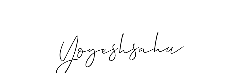 How to make Yogeshsahu name signature. Use Allison_Script style for creating short signs online. This is the latest handwritten sign. Yogeshsahu signature style 2 images and pictures png