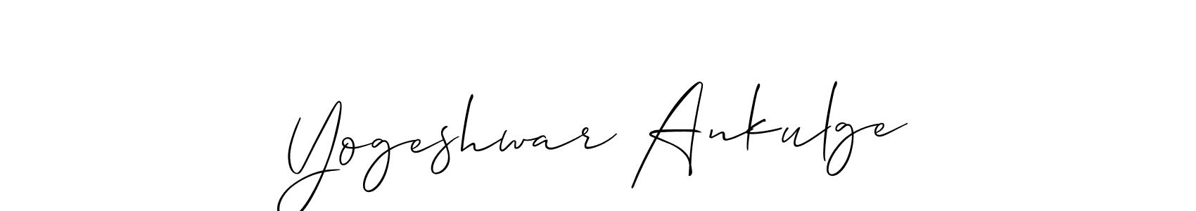 The best way (Allison_Script) to make a short signature is to pick only two or three words in your name. The name Yogeshwar Ankulge include a total of six letters. For converting this name. Yogeshwar Ankulge signature style 2 images and pictures png