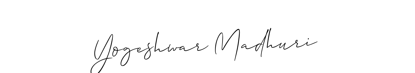 Similarly Allison_Script is the best handwritten signature design. Signature creator online .You can use it as an online autograph creator for name Yogeshwar Madhuri. Yogeshwar Madhuri signature style 2 images and pictures png