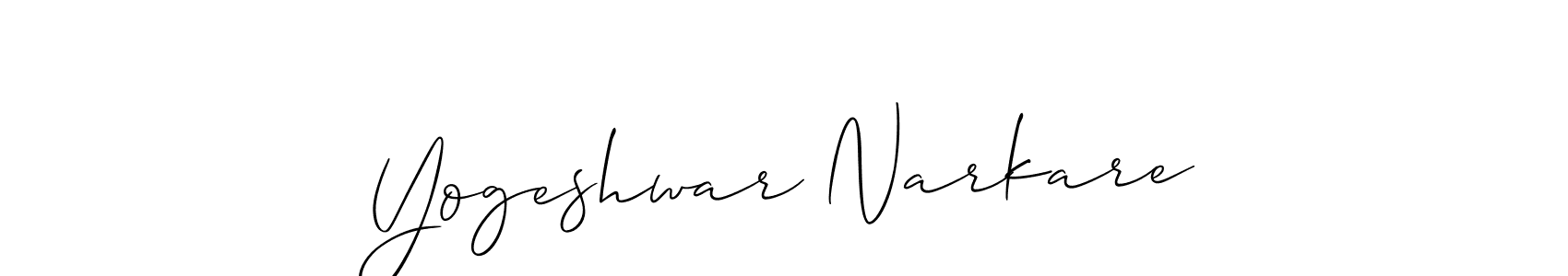 How to make Yogeshwar Narkare signature? Allison_Script is a professional autograph style. Create handwritten signature for Yogeshwar Narkare name. Yogeshwar Narkare signature style 2 images and pictures png