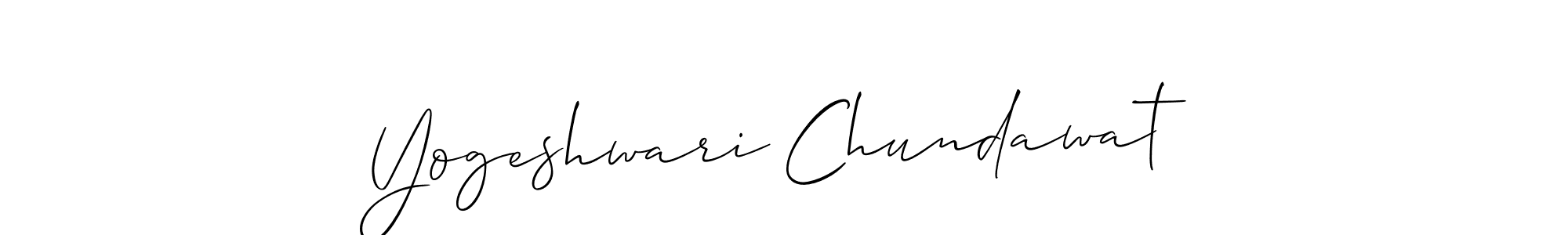 if you are searching for the best signature style for your name Yogeshwari Chundawat. so please give up your signature search. here we have designed multiple signature styles  using Allison_Script. Yogeshwari Chundawat signature style 2 images and pictures png