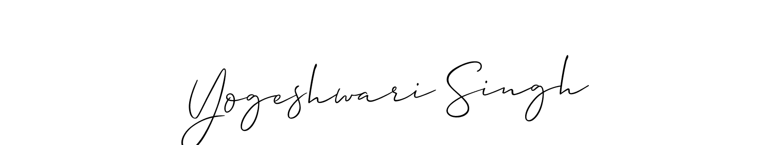 Allison_Script is a professional signature style that is perfect for those who want to add a touch of class to their signature. It is also a great choice for those who want to make their signature more unique. Get Yogeshwari Singh name to fancy signature for free. Yogeshwari Singh signature style 2 images and pictures png