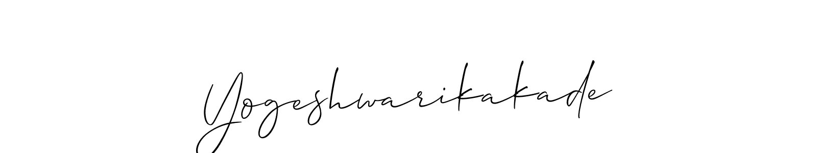 Also You can easily find your signature by using the search form. We will create Yogeshwarikakade name handwritten signature images for you free of cost using Allison_Script sign style. Yogeshwarikakade signature style 2 images and pictures png
