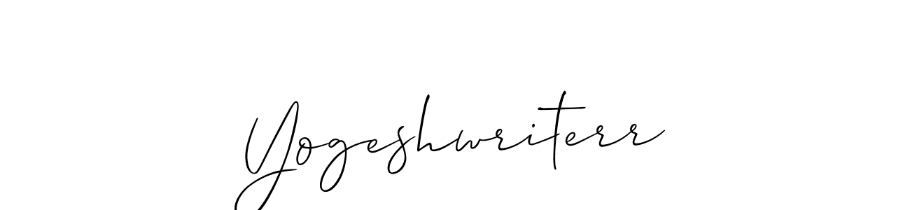 How to make Yogeshwriterr signature? Allison_Script is a professional autograph style. Create handwritten signature for Yogeshwriterr name. Yogeshwriterr signature style 2 images and pictures png