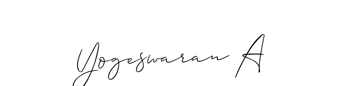 How to make Yogeswaran A signature? Allison_Script is a professional autograph style. Create handwritten signature for Yogeswaran A name. Yogeswaran A signature style 2 images and pictures png