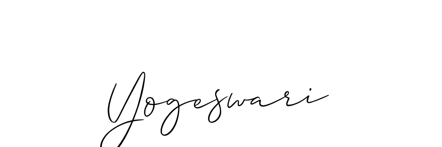 The best way (Allison_Script) to make a short signature is to pick only two or three words in your name. The name Yogeswari include a total of six letters. For converting this name. Yogeswari signature style 2 images and pictures png