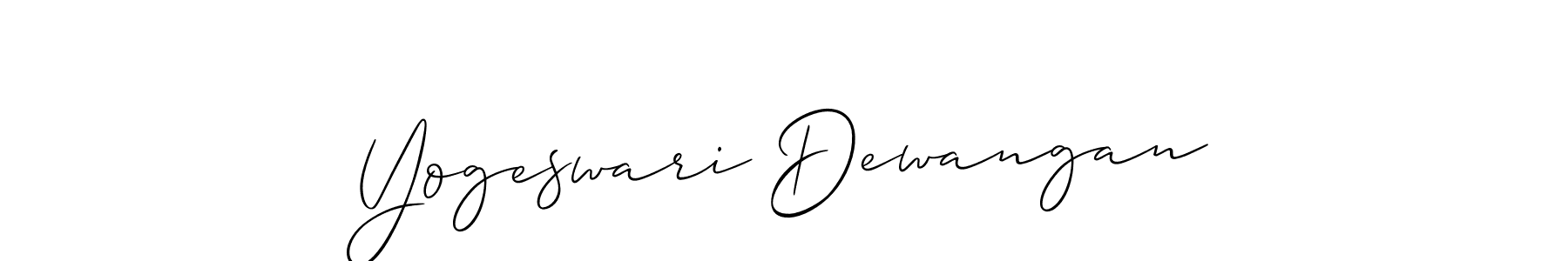 How to make Yogeswari Dewangan name signature. Use Allison_Script style for creating short signs online. This is the latest handwritten sign. Yogeswari Dewangan signature style 2 images and pictures png