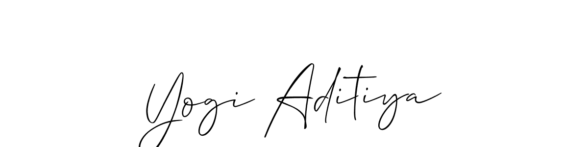This is the best signature style for the Yogi Aditiya name. Also you like these signature font (Allison_Script). Mix name signature. Yogi Aditiya signature style 2 images and pictures png