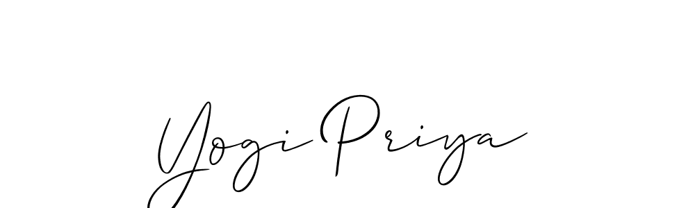 if you are searching for the best signature style for your name Yogi Priya. so please give up your signature search. here we have designed multiple signature styles  using Allison_Script. Yogi Priya signature style 2 images and pictures png