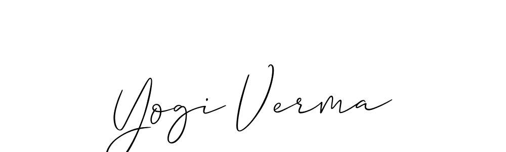 Create a beautiful signature design for name Yogi Verma. With this signature (Allison_Script) fonts, you can make a handwritten signature for free. Yogi Verma signature style 2 images and pictures png