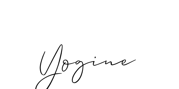 Allison_Script is a professional signature style that is perfect for those who want to add a touch of class to their signature. It is also a great choice for those who want to make their signature more unique. Get Yogine name to fancy signature for free. Yogine signature style 2 images and pictures png