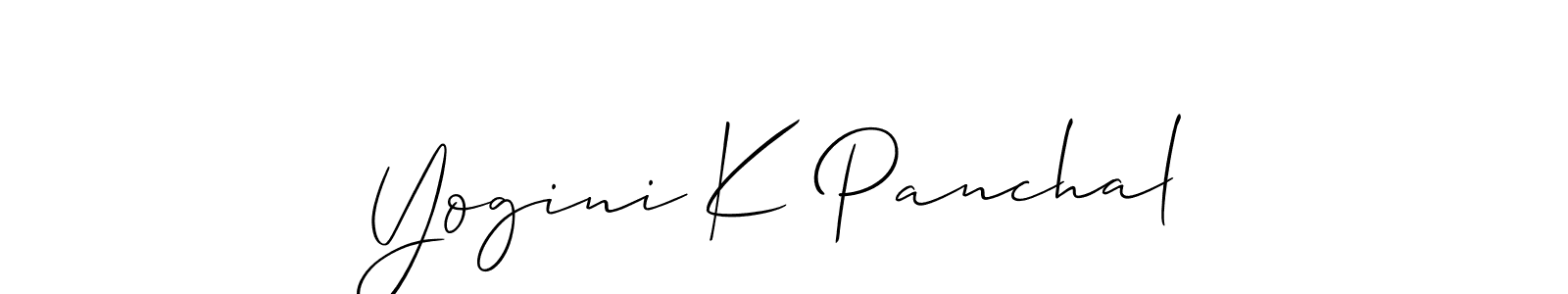 Use a signature maker to create a handwritten signature online. With this signature software, you can design (Allison_Script) your own signature for name Yogini K Panchal. Yogini K Panchal signature style 2 images and pictures png