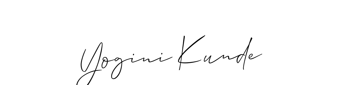 Design your own signature with our free online signature maker. With this signature software, you can create a handwritten (Allison_Script) signature for name Yogini Kunde. Yogini Kunde signature style 2 images and pictures png