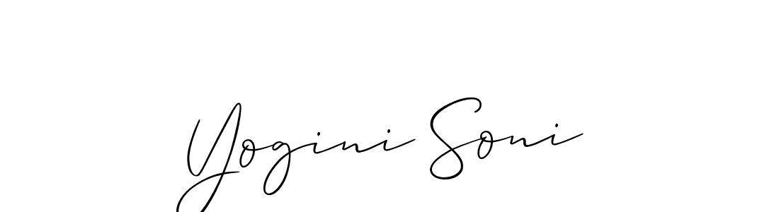 Allison_Script is a professional signature style that is perfect for those who want to add a touch of class to their signature. It is also a great choice for those who want to make their signature more unique. Get Yogini Soni name to fancy signature for free. Yogini Soni signature style 2 images and pictures png