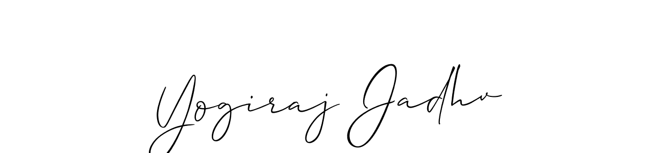 Allison_Script is a professional signature style that is perfect for those who want to add a touch of class to their signature. It is also a great choice for those who want to make their signature more unique. Get Yogiraj Jadhv name to fancy signature for free. Yogiraj Jadhv signature style 2 images and pictures png