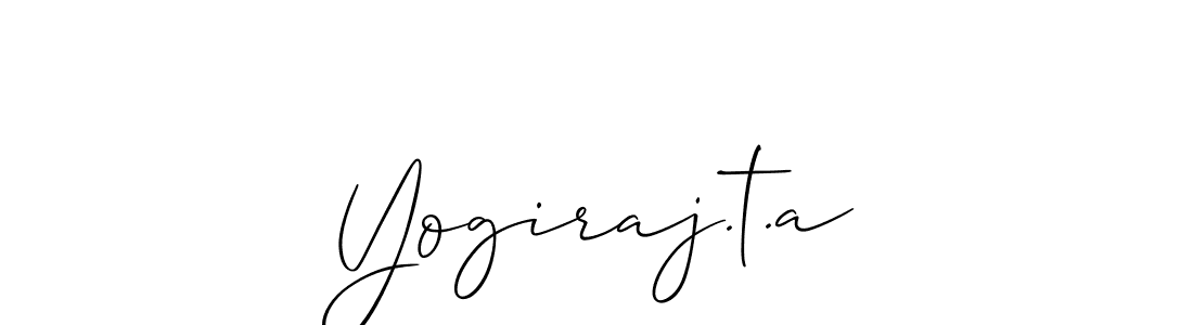 Use a signature maker to create a handwritten signature online. With this signature software, you can design (Allison_Script) your own signature for name Yogiraj.t.a. Yogiraj.t.a signature style 2 images and pictures png