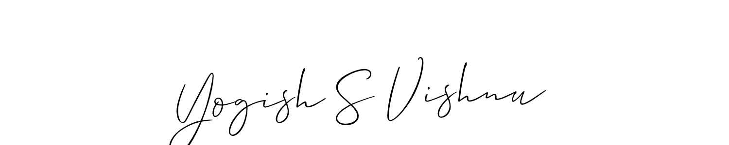 Allison_Script is a professional signature style that is perfect for those who want to add a touch of class to their signature. It is also a great choice for those who want to make their signature more unique. Get Yogish S Vishnu name to fancy signature for free. Yogish S Vishnu signature style 2 images and pictures png