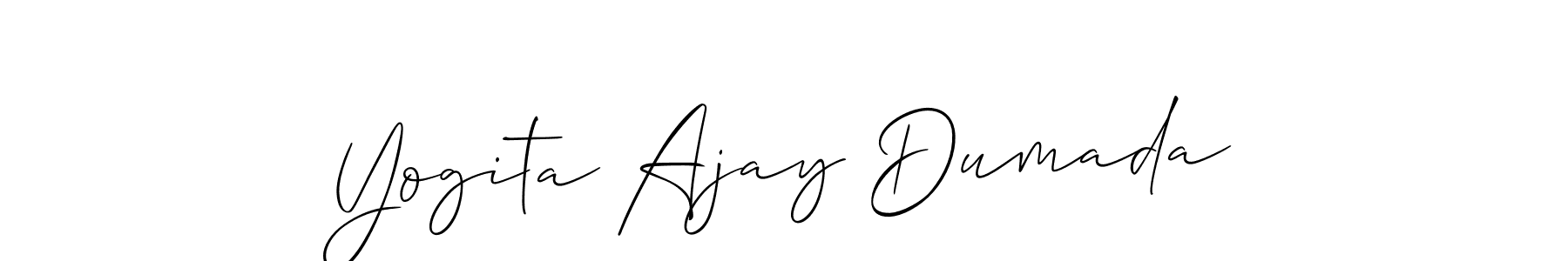 You should practise on your own different ways (Allison_Script) to write your name (Yogita Ajay Dumada) in signature. don't let someone else do it for you. Yogita Ajay Dumada signature style 2 images and pictures png