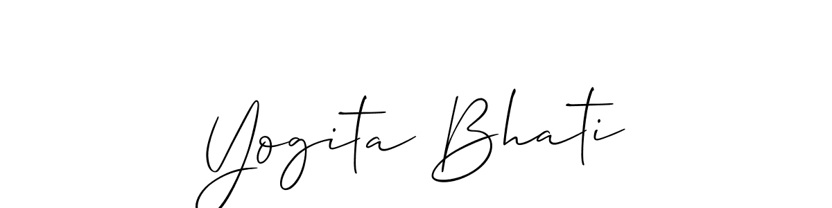 Create a beautiful signature design for name Yogita Bhati. With this signature (Allison_Script) fonts, you can make a handwritten signature for free. Yogita Bhati signature style 2 images and pictures png