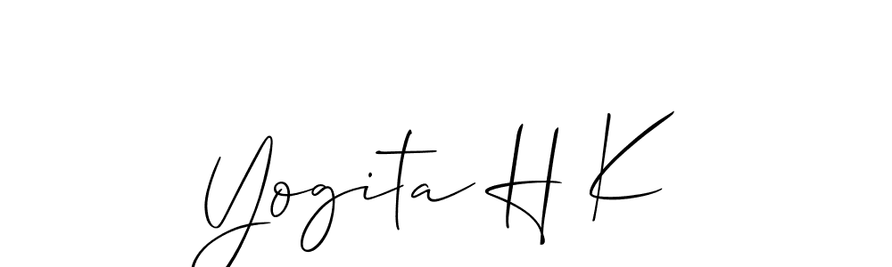 It looks lik you need a new signature style for name Yogita H K. Design unique handwritten (Allison_Script) signature with our free signature maker in just a few clicks. Yogita H K signature style 2 images and pictures png