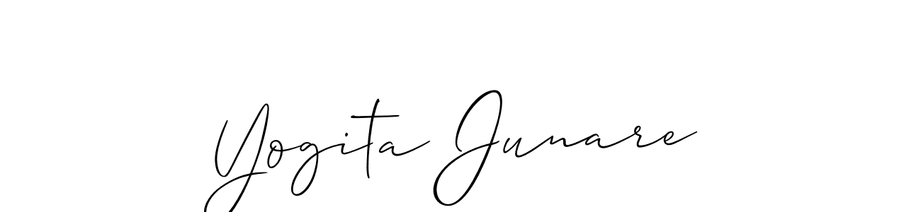 It looks lik you need a new signature style for name Yogita Junare. Design unique handwritten (Allison_Script) signature with our free signature maker in just a few clicks. Yogita Junare signature style 2 images and pictures png