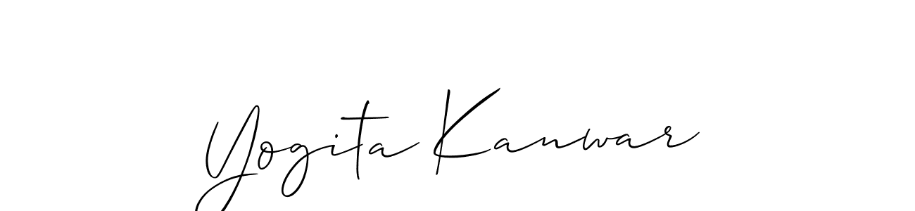 Create a beautiful signature design for name Yogita Kanwar. With this signature (Allison_Script) fonts, you can make a handwritten signature for free. Yogita Kanwar signature style 2 images and pictures png