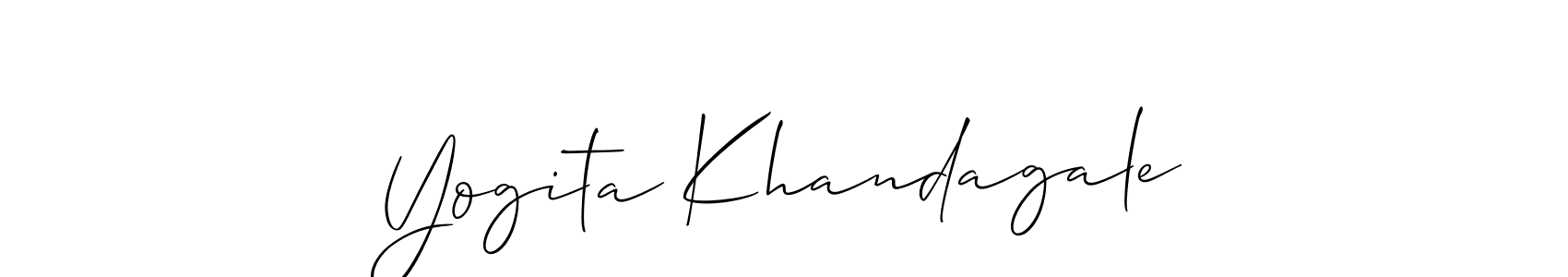 It looks lik you need a new signature style for name Yogita Khandagale. Design unique handwritten (Allison_Script) signature with our free signature maker in just a few clicks. Yogita Khandagale signature style 2 images and pictures png