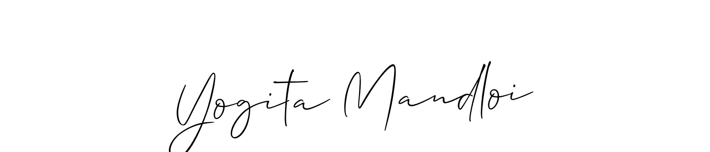 Create a beautiful signature design for name Yogita Mandloi. With this signature (Allison_Script) fonts, you can make a handwritten signature for free. Yogita Mandloi signature style 2 images and pictures png