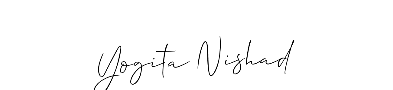 Similarly Allison_Script is the best handwritten signature design. Signature creator online .You can use it as an online autograph creator for name Yogita Nishad. Yogita Nishad signature style 2 images and pictures png