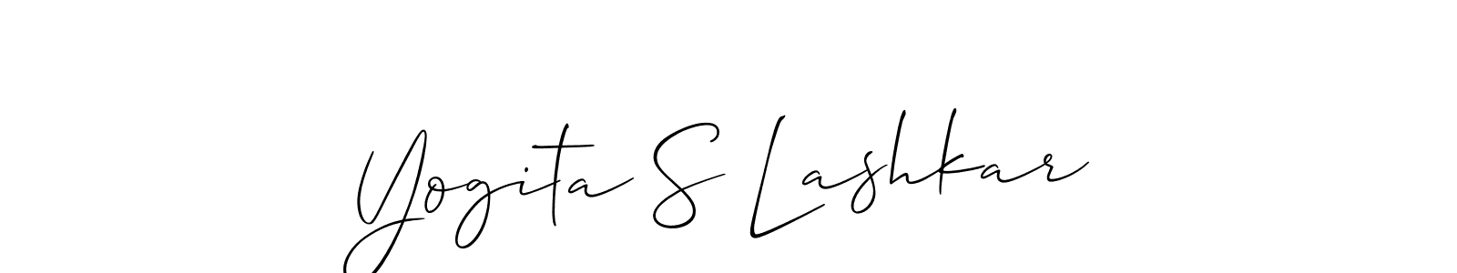 How to make Yogita S Lashkar name signature. Use Allison_Script style for creating short signs online. This is the latest handwritten sign. Yogita S Lashkar signature style 2 images and pictures png