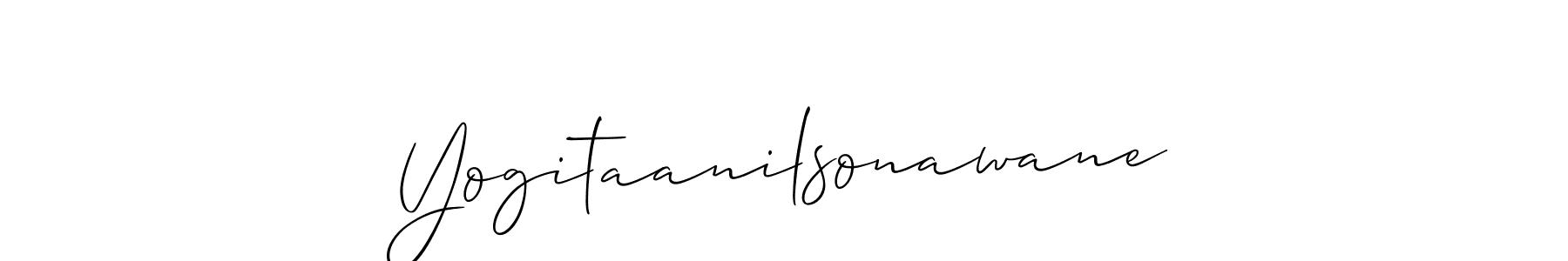 Make a short Yogitaanilsonawane signature style. Manage your documents anywhere anytime using Allison_Script. Create and add eSignatures, submit forms, share and send files easily. Yogitaanilsonawane signature style 2 images and pictures png
