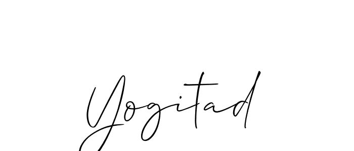 The best way (Allison_Script) to make a short signature is to pick only two or three words in your name. The name Yogitad include a total of six letters. For converting this name. Yogitad signature style 2 images and pictures png