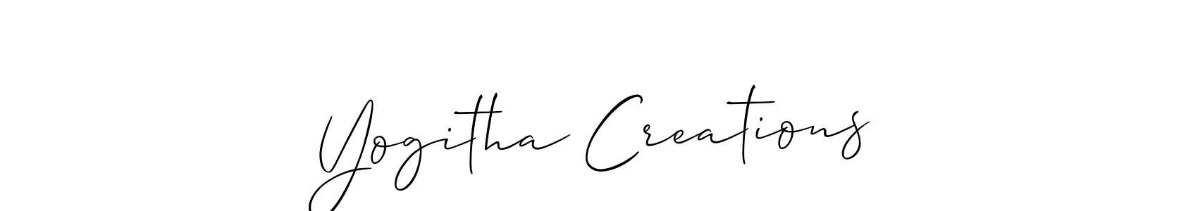 How to make Yogitha Creations name signature. Use Allison_Script style for creating short signs online. This is the latest handwritten sign. Yogitha Creations signature style 2 images and pictures png