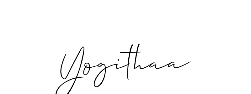 Allison_Script is a professional signature style that is perfect for those who want to add a touch of class to their signature. It is also a great choice for those who want to make their signature more unique. Get Yogithaa name to fancy signature for free. Yogithaa signature style 2 images and pictures png